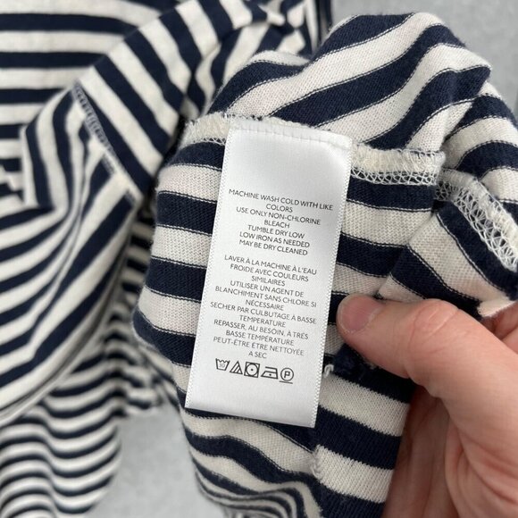 We the Free People Striped Angel Shirt Size M Navy Combo Distressed Oversized - Picture 6 of 12